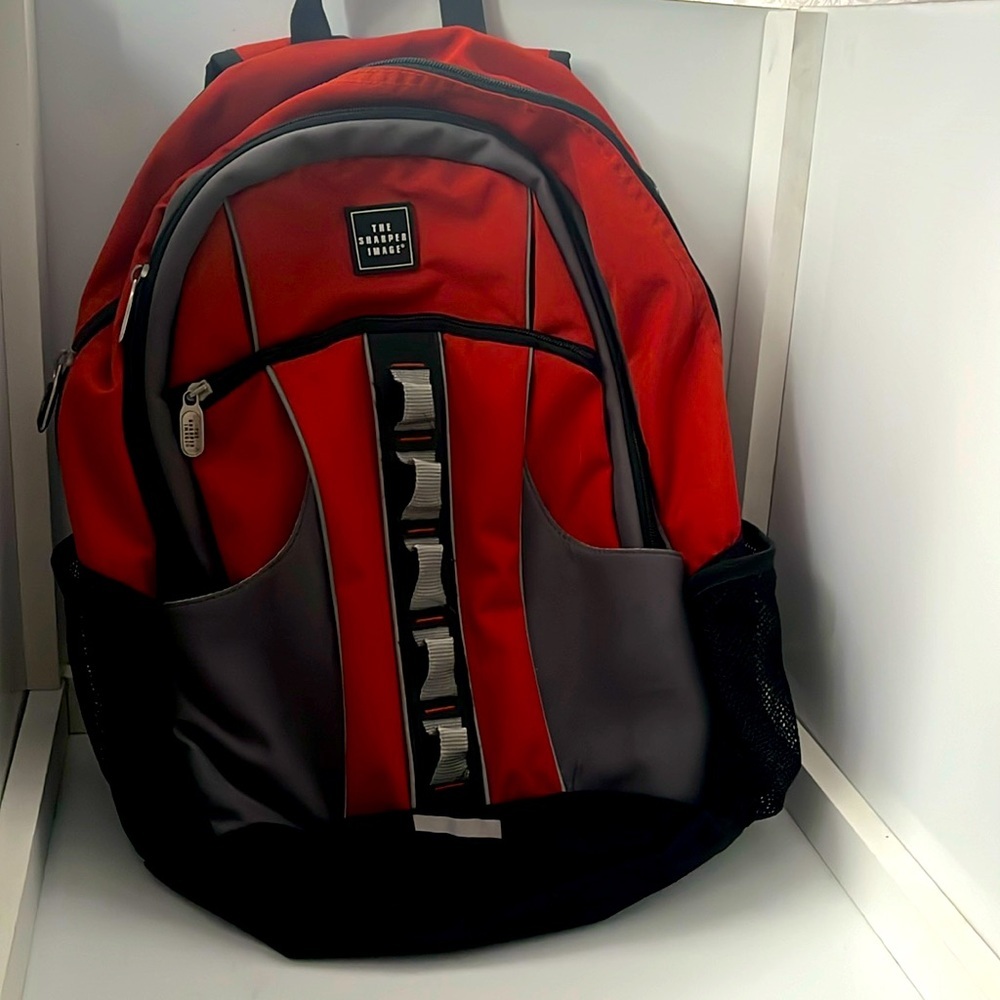 Sharper Image orange and black backpack